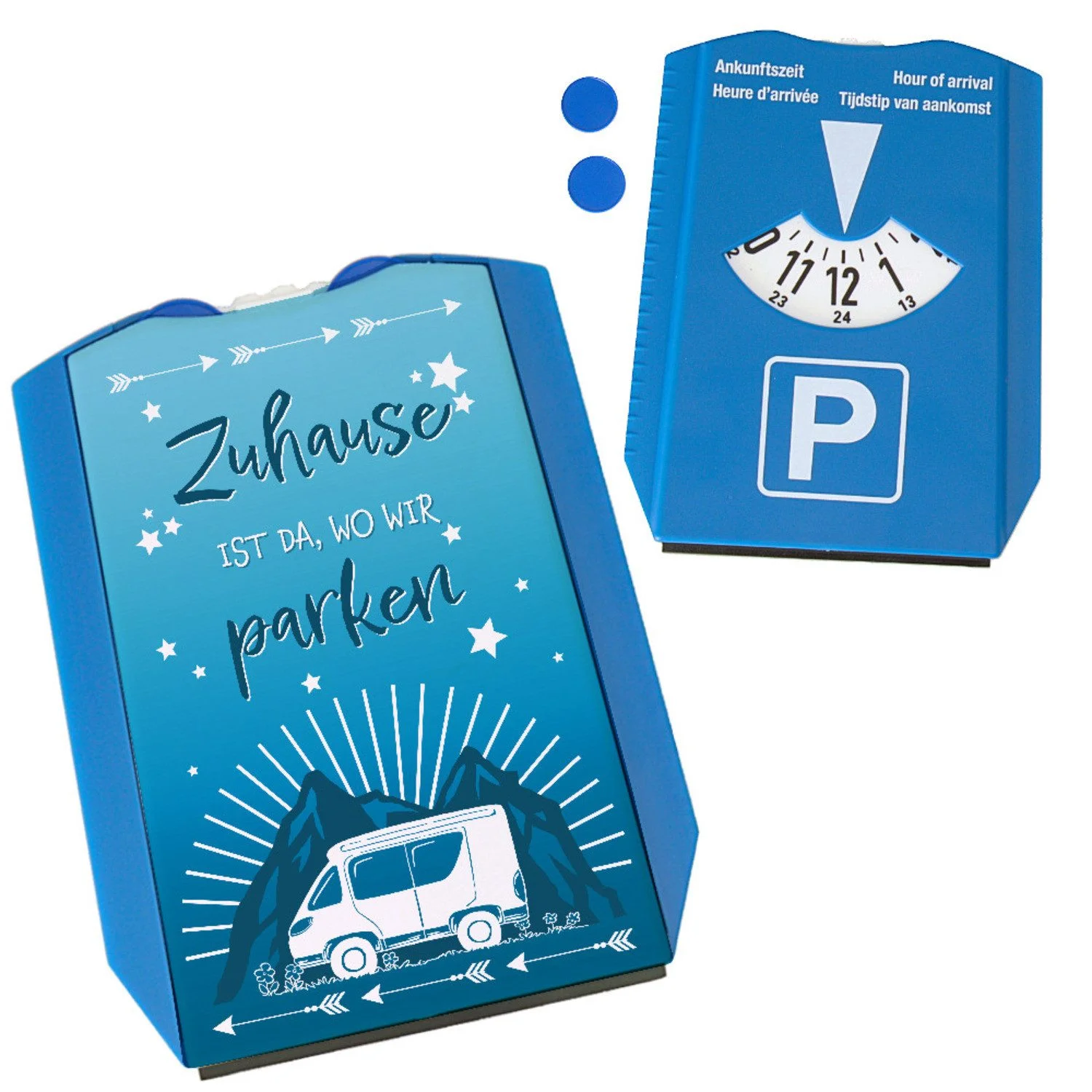 Parkscheibe „Zuhause ist da, wo wir parken“ – Camper, 15×12 cm